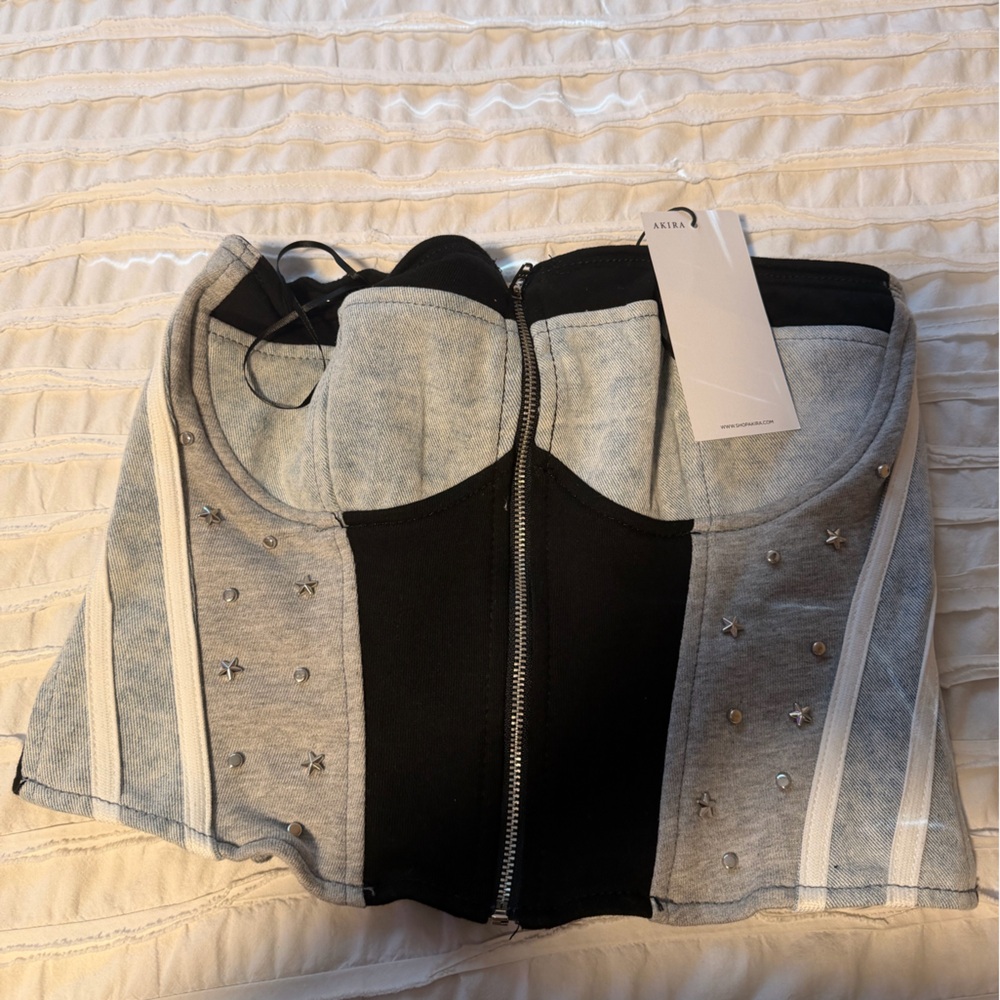 Stylish Black and Gray Star-Studded Vest